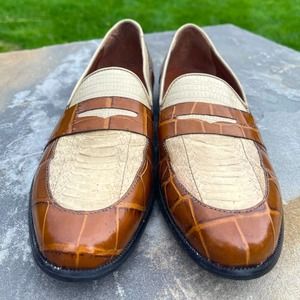 Stacy Adams Loafers Shoes Two -Toned Men’s Snake & Leather